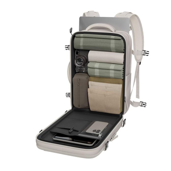 Numada Mochila Explorer Backpack B40 Beige 20L, 40x25x20cm, 13 Compartimentos, Puerto USB, Impermeable 2