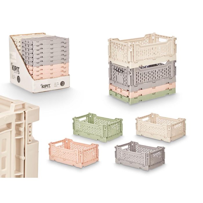 Kipit Caja Plegable Multiuso 4L, Beige/Gris/Rosa/Verde, 26.6x17x3 cm (24 Unidades) Kipit Caja Plegable Multiuso 4L, Beige/Gris/Rosa/Verde, 26.6x17x3 cm (24 Unidades)