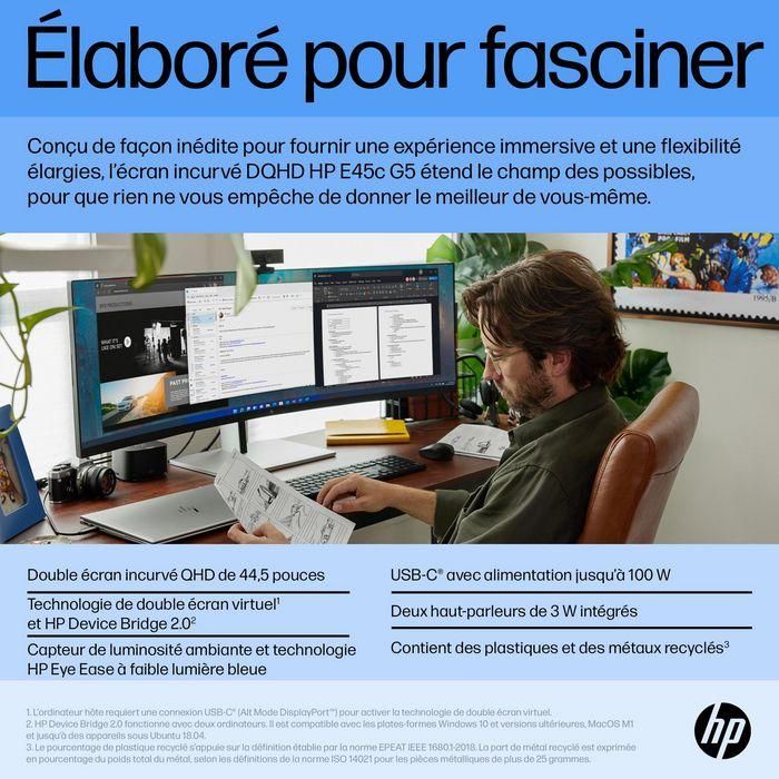 HP E45c G5 DQHD Monitor Curvo Ultrawide para Productividad 8