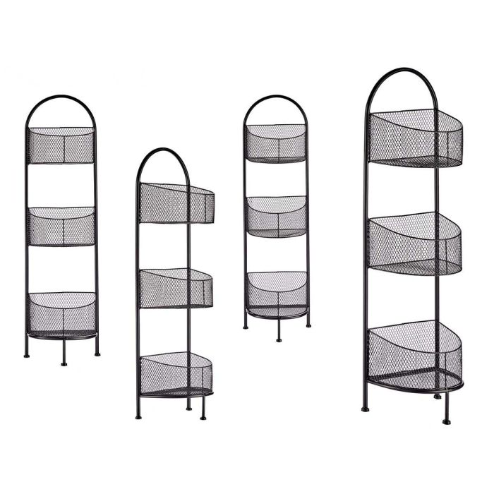 Giftdecor Estantería Metálica Ovalada 3 Pisos Negro 21x97x28 cm (4 Unidades) Giftdecor Estantería Metálica Ovalada 3 Pisos Negro 21x97x28 cm (4 Unidades)