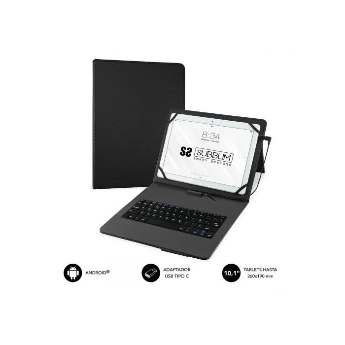 Funda para Tablet y Teclado Subblim SUB-KT1-USB001 Negro Qwerty Español