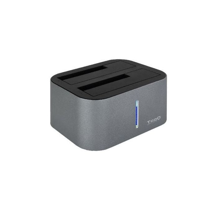 TooQ TQDS-805G Docking Station para Discos Duros 2.5/3.5" HDD/SSD USB 3.0/3.1 Gen1 con Clonación Autónoma 8TB SATA Gris Aluminio