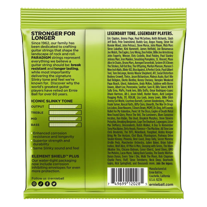 Ernieball 10-56 Paradigm Slinky Juego de Cuerdas para Guitarra Eléctrica 1