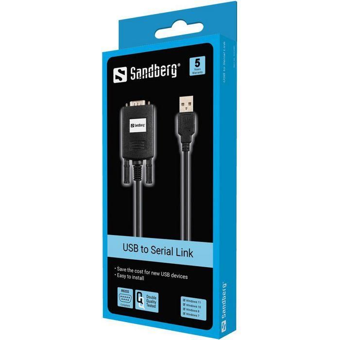 Sandberg Adaptador USB a Serie para conectar dispositivos antiguos a PC modernos 1