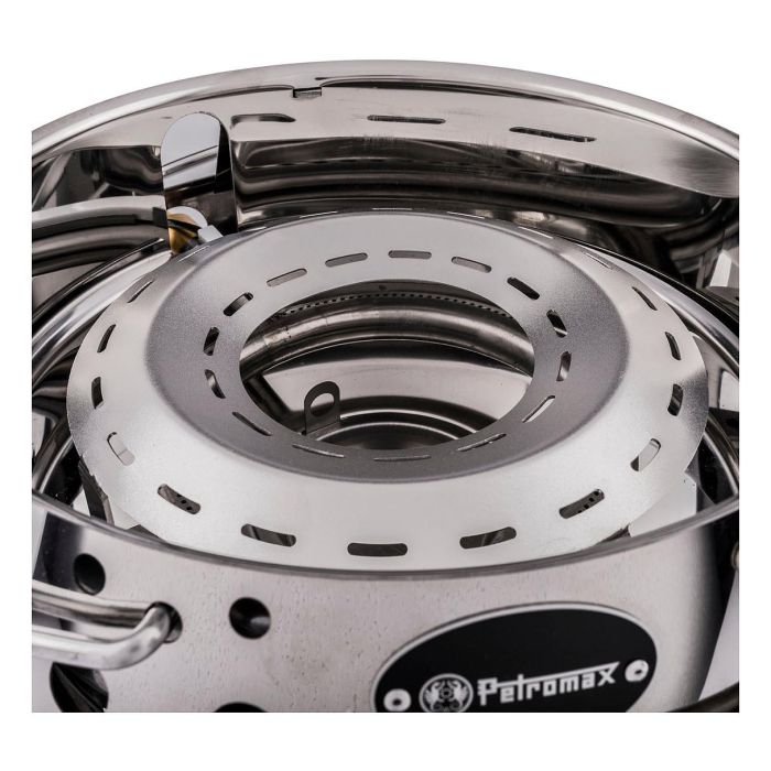 Petromax Atago Parrilla de Gas Portátil 3800W, para Propano/Butano, Encendido Piezo, Acero Inoxidable - Ideal para Camping y Exterior