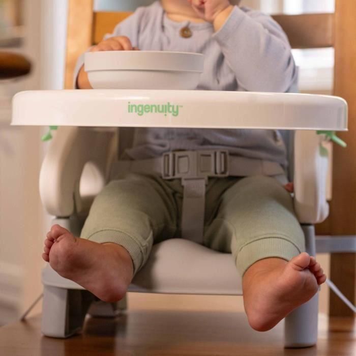 Asiento elevador plegable INGENUITY Deluxe gris, portátil con bandeja y correas incluidas 1
