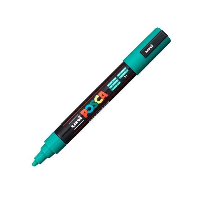 POSCA PC-5M Marcador No Permanente Punta Bala 1,8-2,5 mm Verde Esmeralda - Tinta Base Agua, Resistente a la Luz POSCA PC-5M Marcador No Permanente Punta Bala 1,8-2,5 mm Verde Esmeralda - Tinta Base Agua, Resistente a la Luz