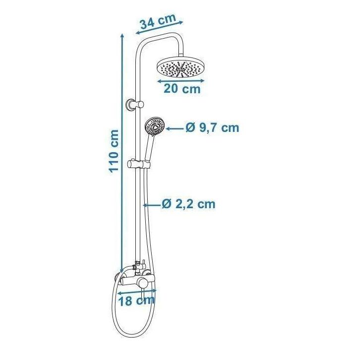 Columna de Ducha Rousseau Acero Inoxidable ABS 2