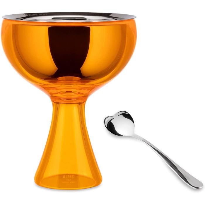 Alessi AMMI01S O Copa para Helado Naranja Acero Inoxidable 18/10 PMMA