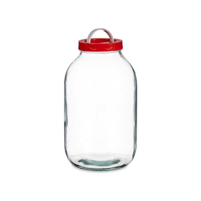 Bote de Cristal 5L con Tapa Roja y Asa - Vivalto 16.5x29x16.5 cm (4 Unidades) 1 Bote de Cristal 5L con Tapa Roja y Asa - Vivalto 16.5x29x16.5 cm (4 Unidades) 1