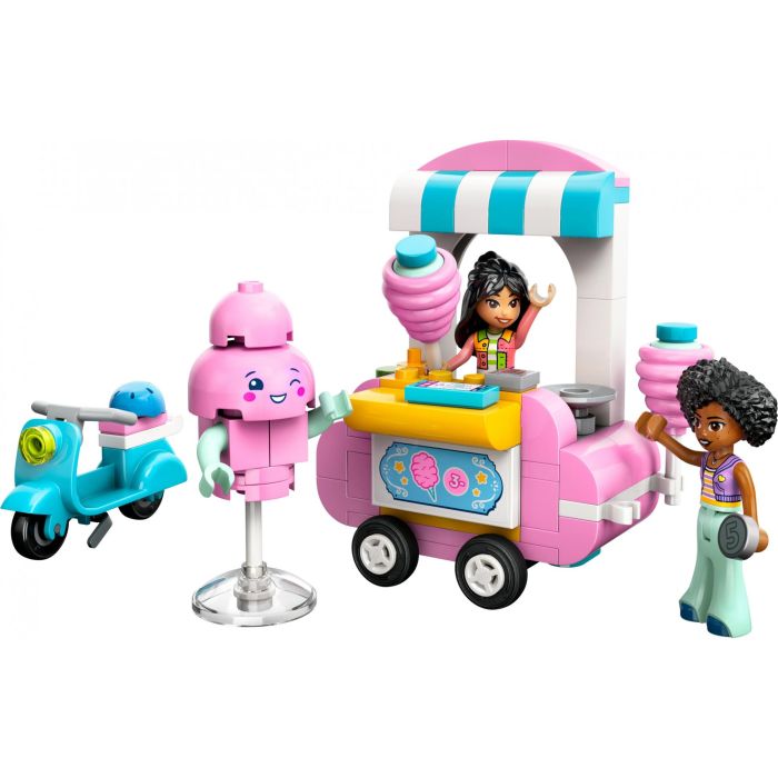 LEGO Friends 42643 - Puesto de Algodón de Azúcar y Moto, Set de Construcción con 2 Minipersonajes y Accesorios. Edad +6 años. 1