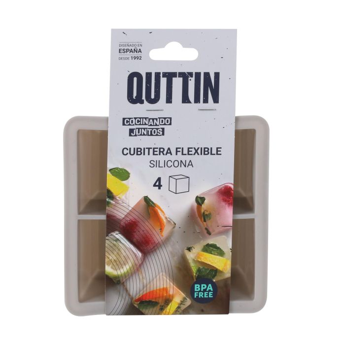Cubitera Flexible de Silicona para 4 Cubitos Quttin (24 Unidades) 1