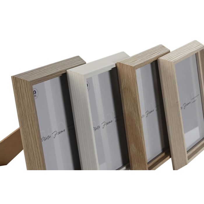 Marco Foto 13X18 Scandi DKD Home Decor Natural Marron 3 x 21.5 x 16.5 cm (4 Unidades) 1