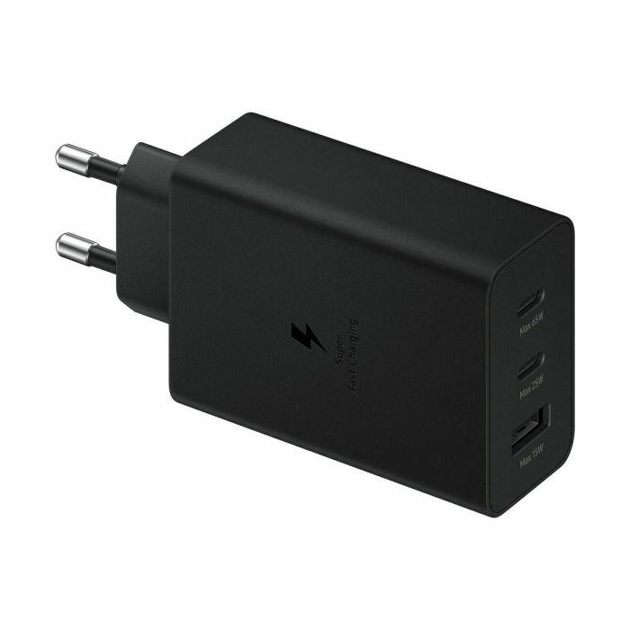 Samsung EP-T6530NBEGEU Cargador de Pared 65W Triple Puerto para Carga Rápida con 2x USB-C y 1x USB-A Negro 77