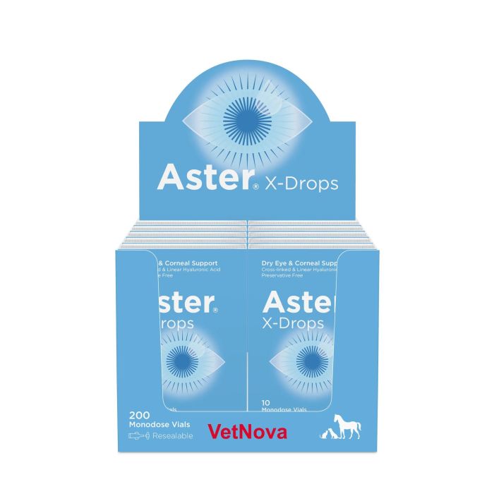 Vetnova X-Drops 200 Monodosis Ec - Ácido Hialurónico Reticulado y Lineal para Ojo Seco, Hidratación y Lubricación Corneal, Sin Conservantes