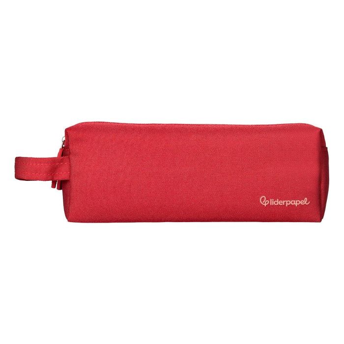 Estuche Portatodo Liderpapel Classic Rectangular Con Asa 2 Cremalleras 210 X80 mm Rojo