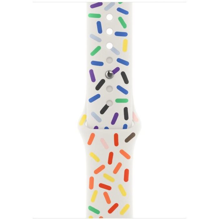 Apple MUQ33ZM/A Correa Deportiva Pride Edition para Apple Watch 45mm, 42mm, 44mm, 49mm Multicolor Talla S/M Fluoroelastómero