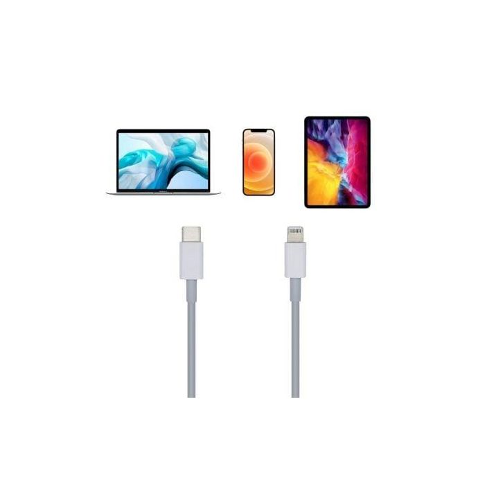 Aisens Cable-Apple -Usb Type C-Lighting-2A, 2M Carga Rápida Blanco 3 Aisens Cable-Apple -Usb Type C-Lighting-2A, 2M Carga Rápida Blanco 3