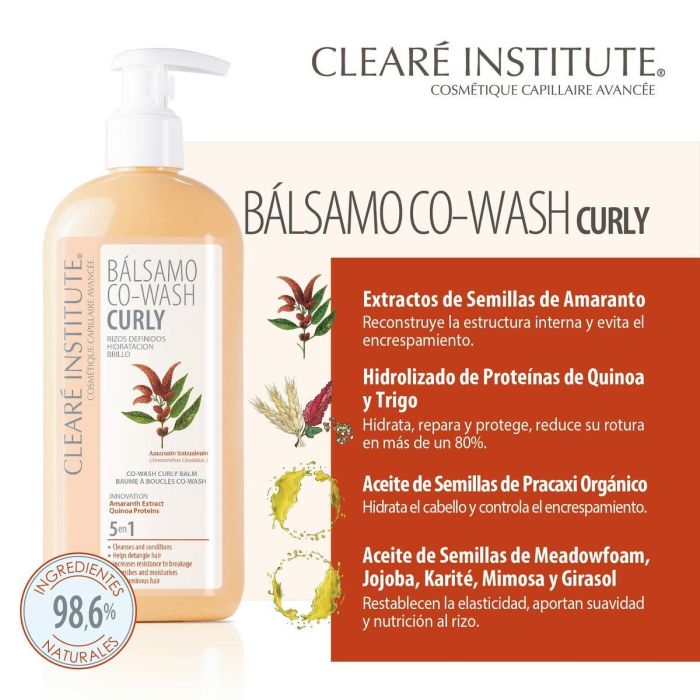Clearé Institute Bálsamo Co-Wash Curly Rizos Definidos Hidratación Brillo 5 Clearé Institute Bálsamo Co-Wash Curly Rizos Definidos Hidratación Brillo 5