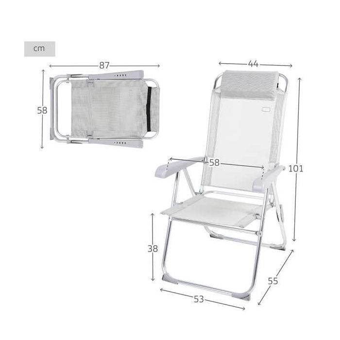Silla camping aluminio y textileno reclinable aktive 44x55x101cm 4 Silla camping aluminio y textileno reclinable aktive 44x55x101cm 4