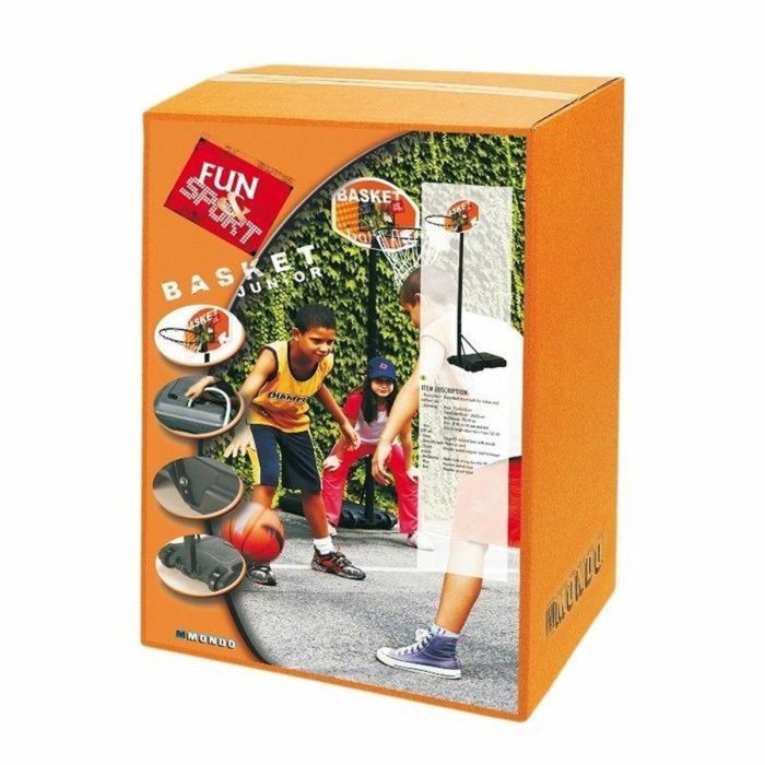 Mondo Aro de Baloncesto Junior Ajustable 165-205 cm, Cesta Metálica 46 cm, Incluye Red y Base, Para Niños +6 años 1 Mondo Aro de Baloncesto Junior Ajustable 165-205 cm, Cesta Metálica 46 cm, Incluye Red y Base, Para Niños +6 años 1