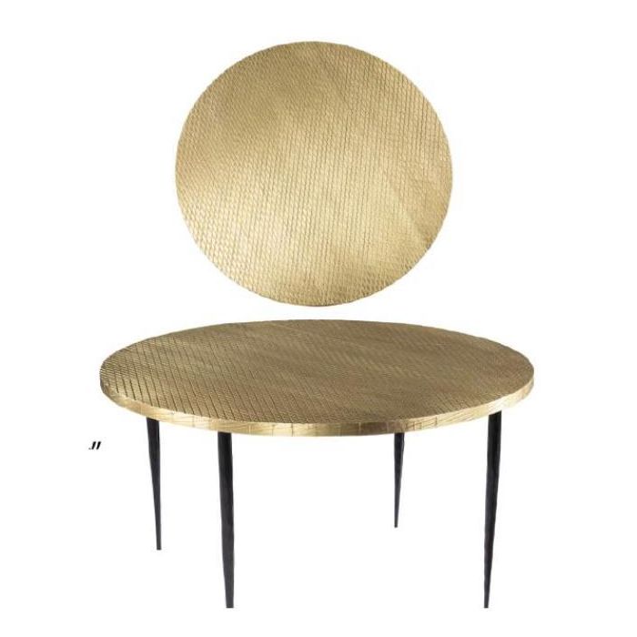 DKD Home Decor Mesa Centro Glam, Colores Dorado y Negro, Materiales Madera y Metal, Dimensiones 85x85x45 cm