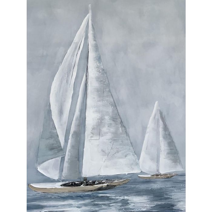 Cuadro Mediterraneo DKD Home Decor Turquesa Blanco 4.5 x 160 x 80 cm (2 Unidades) 2