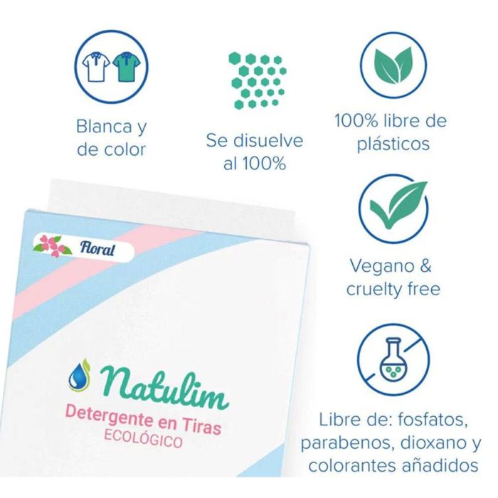 Detergente en tiras natulim floral 40 lavados 1 Detergente en tiras natulim floral 40 lavados 1