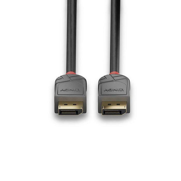 Lindy DisplayPort 1.4 Anthra Line Cable 5m para Instalaciones AV IT, Soporta 4K 4096x2160@120Hz, Contactos Oro 24K, 28AWG, Triple Apantallamiento 3