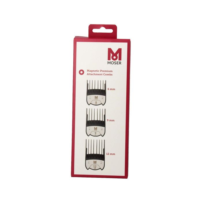 Moser Pack Peines Magnéticos Premium 6mm, 9mm, 12mm para Máquinas de Corte Moser Pack Peines Magnéticos Premium 6mm, 9mm, 12mm para Máquinas de Corte