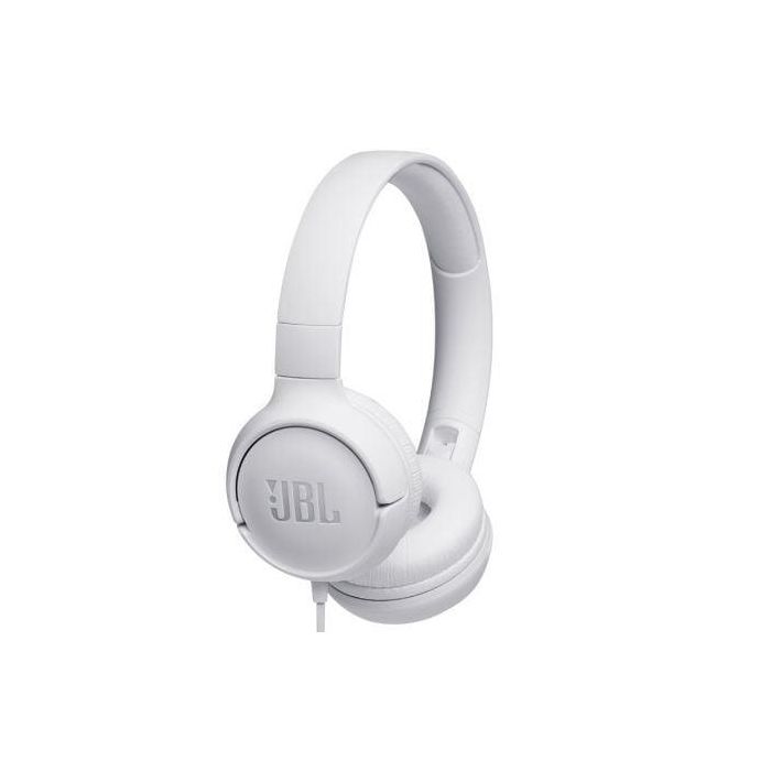 JBL JBLT500WHT Auriculares On-ear Tune 500 Blancos con Micrófono, Jack 3.5mm, Sonido Pure Bass y Diseño Plegable JBL JBLT500WHT Auriculares On-ear Tune 500 Blancos con Micrófono, Jack 3.5mm, Sonido Pure Bass y Diseño Plegable