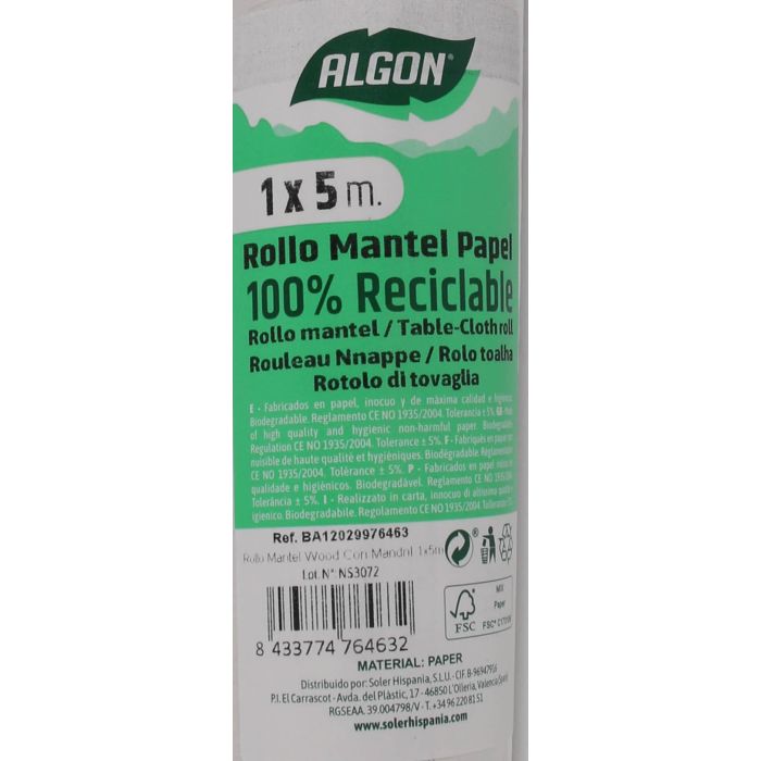 Rollo Mantel Wood 1x5m con Mandril - Algon (16 Unidades) 4 Rollo Mantel Wood 1x5m con Mandril - Algon (16 Unidades) 4