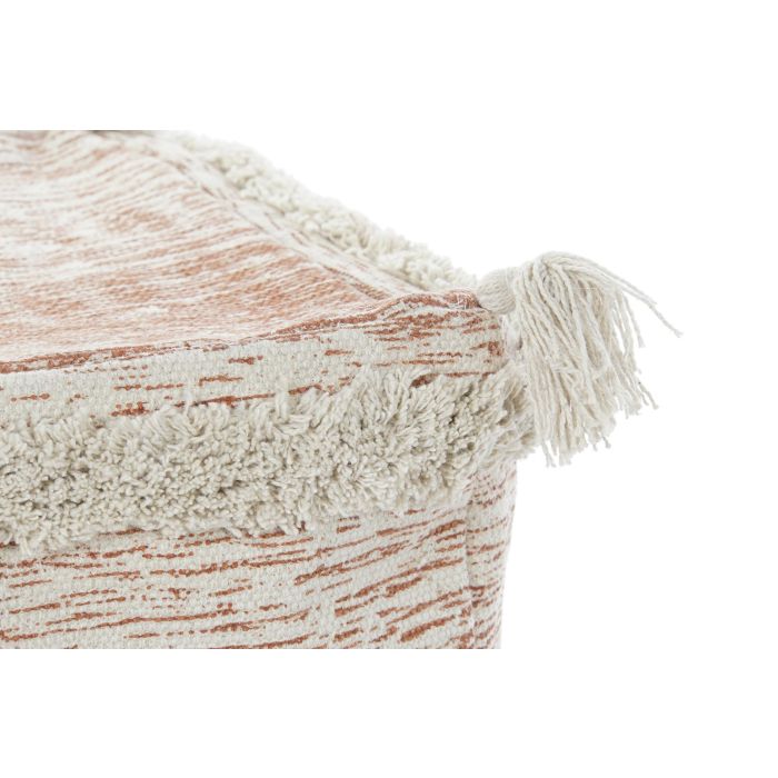 DKD Home Decor Cojín de Suelo Grande Cuadrado Decorativo Urban Étnico Naranja Beige con Flecos 40x40x40 cm, Poliéster 2 DKD Home Decor Cojín de Suelo Grande Cuadrado Decorativo Urban Étnico Naranja Beige con Flecos 40x40x40 cm, Poliéster 2