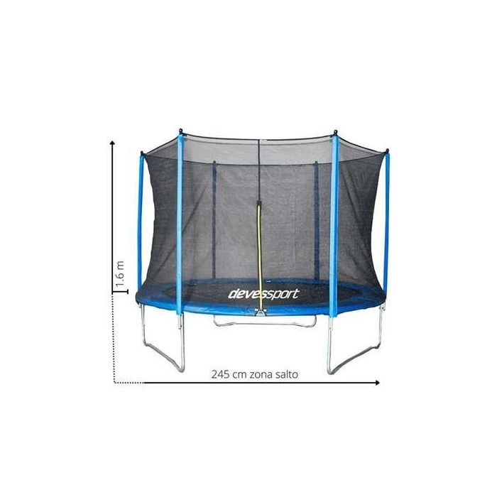 Ociotrends Trampolin 245 cm Diametro x 219 cm Altura con Red de Seguridad, Soporta 80 kg, Color Azul/Gris 1 Ociotrends Trampolin 245 cm Diametro x 219 cm Altura con Red de Seguridad, Soporta 80 kg, Color Azul/Gris 1
