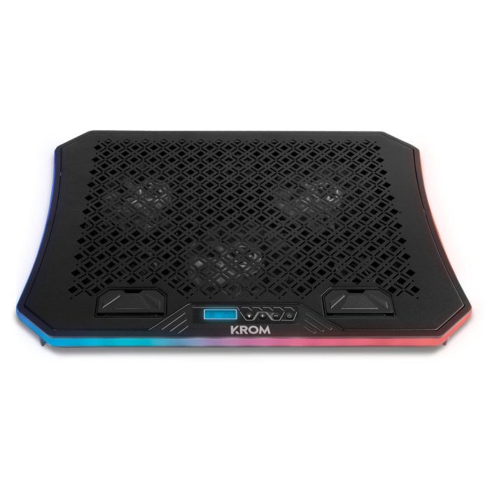 Krom NXKROMKOOLER Base Refrigeradora Kooler para Portátiles 10-19", 6 Ventiladores, Iluminación RGB, USB Hub, Pantalla LCD, Soporte Móvil Krom NXKROMKOOLER Base Refrigeradora Kooler para Portátiles 10-19", 6 Ventiladores, Iluminación RGB, USB Hub, Pantalla LCD, Soporte Móvil