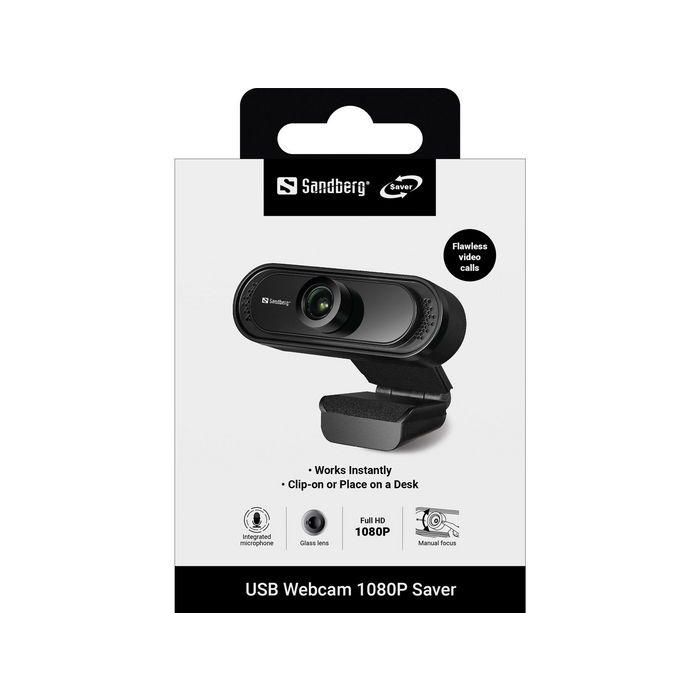 Sandberg USB Webcam 1080P Saver para Reuniones en Línea con Micrófono Estéreo 6