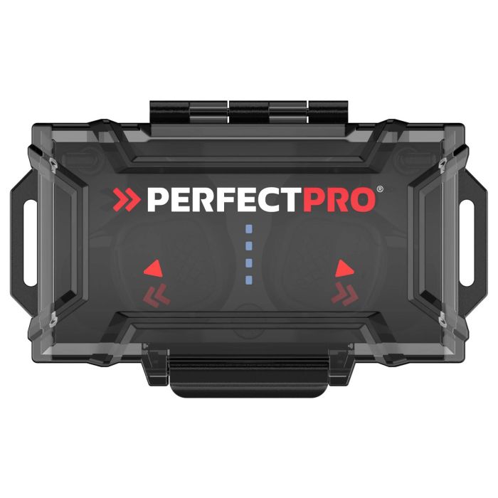 Perfectpro H-10 Orejeras de Protección Auditiva para Construcción, Inalámbrico Bluetooth, 29 dB SNR, Resistente al Agua IPX5, Negro/Rojo