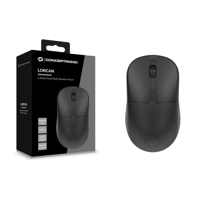Conceptronic Ratón Inalámbrico Lorcan04b Negro 2.4 GHz Bluetooth Óptico 1600 Dpi 6 Conceptronic Ratón Inalámbrico Lorcan04b Negro 2.4 GHz Bluetooth Óptico 1600 Dpi 6