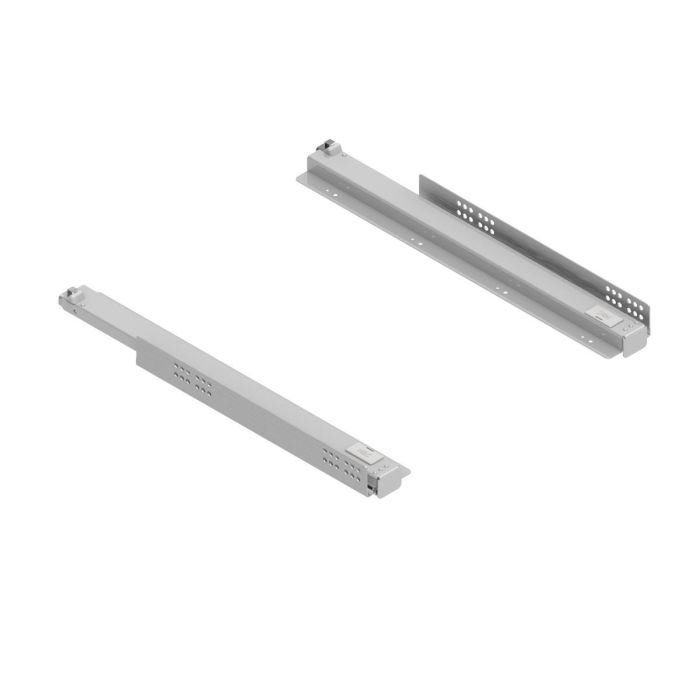 Menage Confort 44Hx480L Guía Amortiguada para Estante Extraíble de Extensión Total, Color Gris, para Baldas 16-19mm, Capacidad 30kg