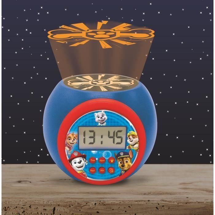Lexibook Despertador Proyector Paw Patrol. Luz Noche con Proyección 3 Colores, Pantalla LCD Retroiluminada, Alarma y Temporizador. 2