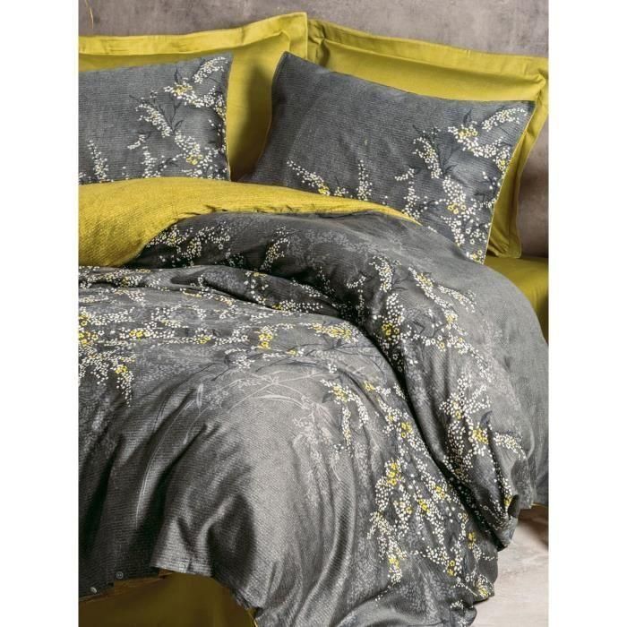 Juego de cama - 1 funda nórdica 220 x 240 cm + 2 fundas de almohada 60 x 60 cm - 100% algodón satén - Antracita 3 Juego de cama - 1 funda nórdica 220 x 240 cm + 2 fundas de almohada 60 x 60 cm - 100% algodón satén - Antracita 3