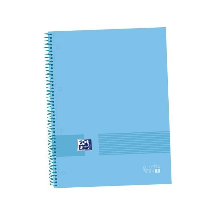 Oxford Europeanbook 1 Write&Erase Cuaderno A4+ 80 Hojas 5x5 mm Microperforado Tapa Extradura Pack 5 Ud Periwinkle Blue
