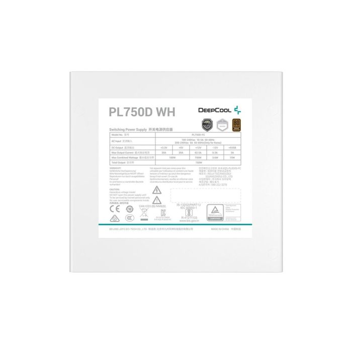 Fuente de Alimentación DEEPCOOL R-PL750D-FC0W-EU-V2 ATX 750 W 80 Plus Bronze RoHS WEEE 2 Fuente de Alimentación DEEPCOOL R-PL750D-FC0W-EU-V2 ATX 750 W 80 Plus Bronze RoHS WEEE 2