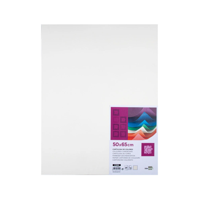 Liderpapel Cartulina 50x65 cm 180g/m2 Blanco Paquete 25 Hojas para Dibujo y Manualidades 2