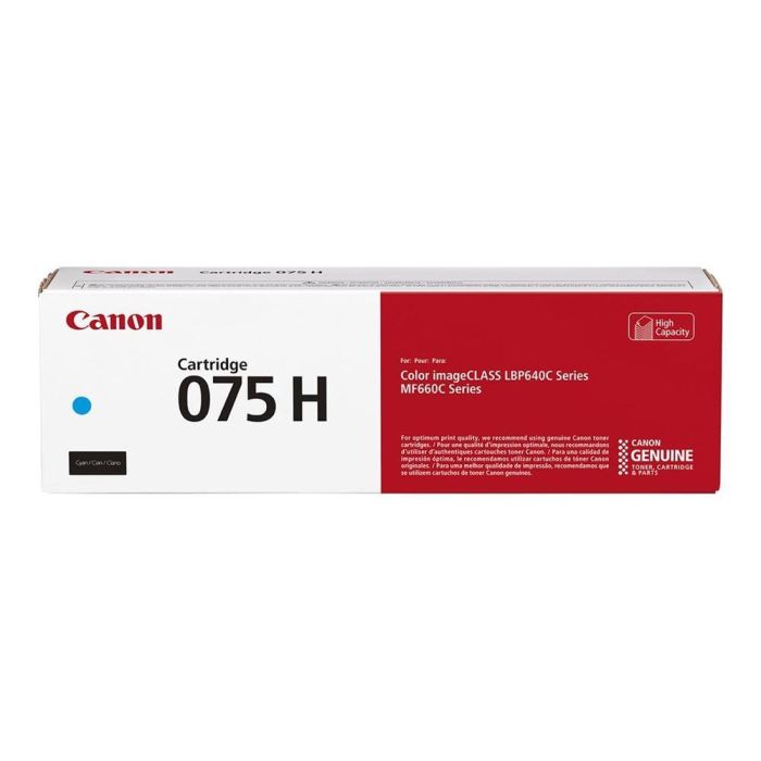 Canon 075 H Toner Láser Cian de Alta Capacidad para Impresora, Rendimiento 2.500 páginas