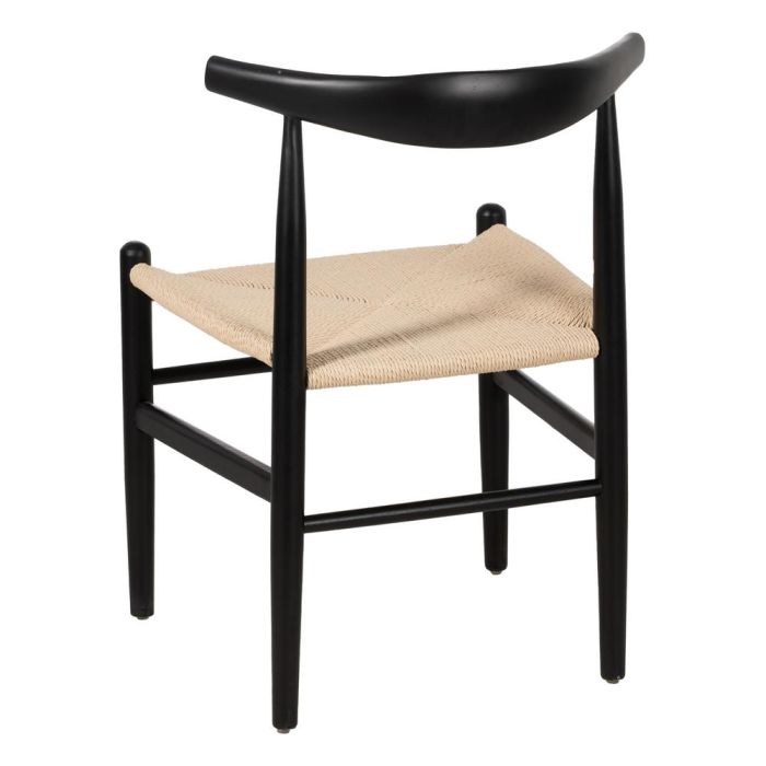 Silla Negro Madera / Fibra Salón 53,50 X 47 X 77 cm