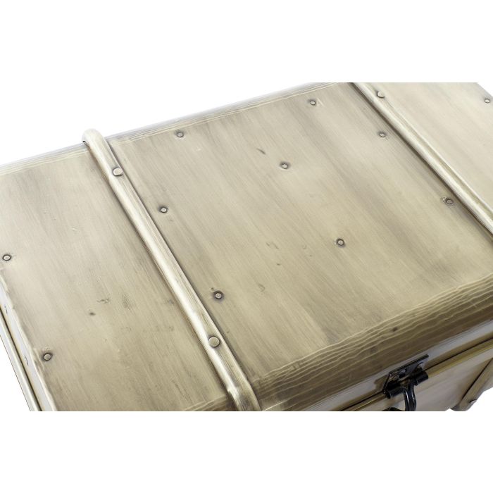 DKD Home Decor Baúl Vintage de Metal Dorado Hecho a Mano. Set de 2 Cofres de Almacenamiento y Decoración (68x42x31 cm) 3 DKD Home Decor Baúl Vintage de Metal Dorado Hecho a Mano. Set de 2 Cofres de Almacenamiento y Decoración (68x42x31 cm) 3