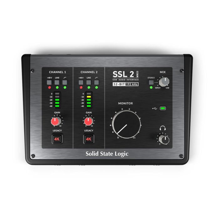 SSL Interfaz de Audio USB-C 2 Entradas/2 Salidas SSL2 Mkii con Conversores Next-Gen y Preamplificadores SSL