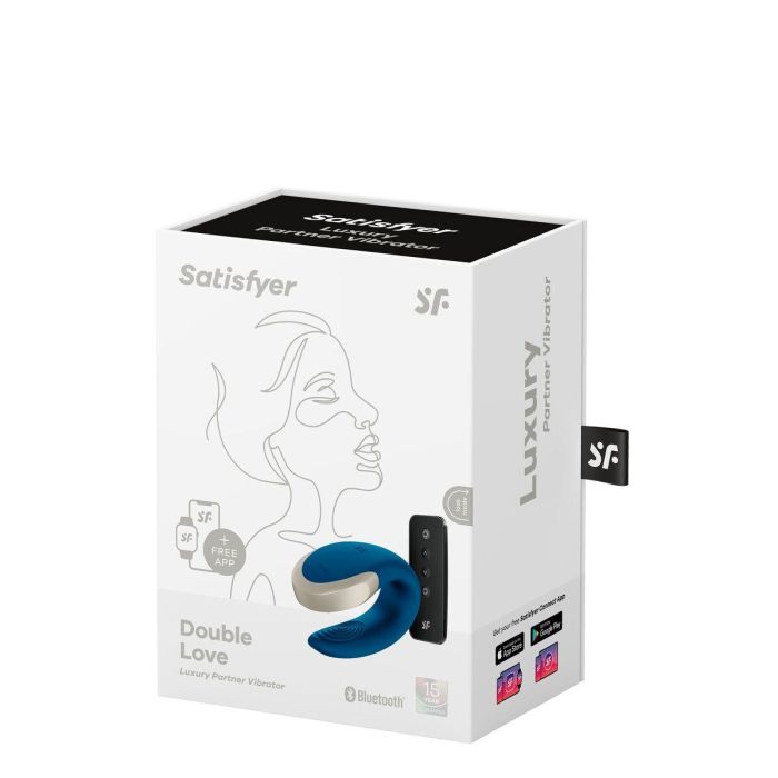 Vibrador para Parejas Satisfyer Double Love Azul 1 Vibrador para Parejas Satisfyer Double Love Azul 1