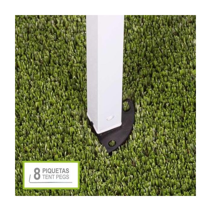 Cenador plegable verde con chimenea max-air 300x300x250 cm